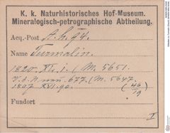 Etiketten zu Turmalin (Dravit) (NHMW-MIN-Ah94)